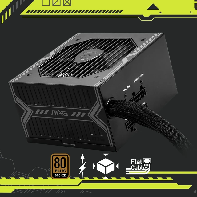 Alt view image 2 of 5 - MSI MAG A750BE, Semi-Modular Compact 750W ATX Power Supply, 80+ Bronze, Low-Noise Fan, Active PFC Design, 5 Year Warranty