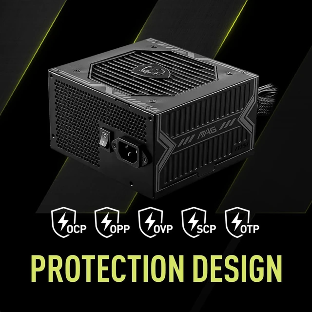 Alt view image 5 of 5 - MSI MAG A750BE, Semi-Modular Compact 750W ATX Power Supply, 80+ Bronze, Low-Noise Fan, Active PFC Design, 5 Year Warranty