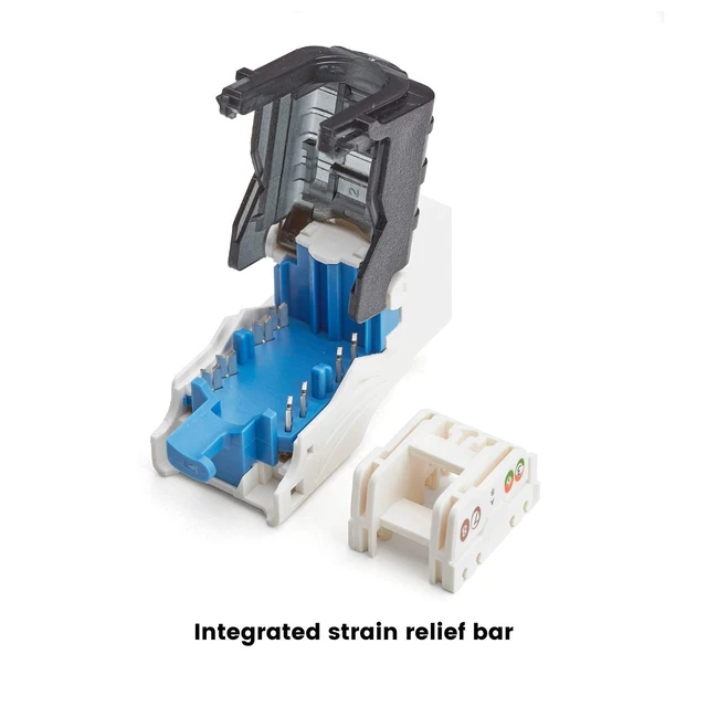 Alt view image 2 of 5 - TRUE CABLE Cat6 Toolless Keystone Jack, Unshielded (UTP), PoE++ (4PPoE) 100W, UL Listed, ETL Verified, ANSI/TIA Certified, Modular RJ45 Female, White, 12 Pack