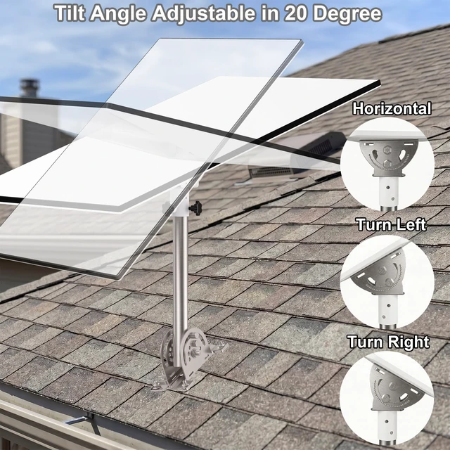Alt view image 3 of 5 - bluedery Starlink Standard 4 Roof Mount Kit, 160 Tilt, 430 Stainless Steel
