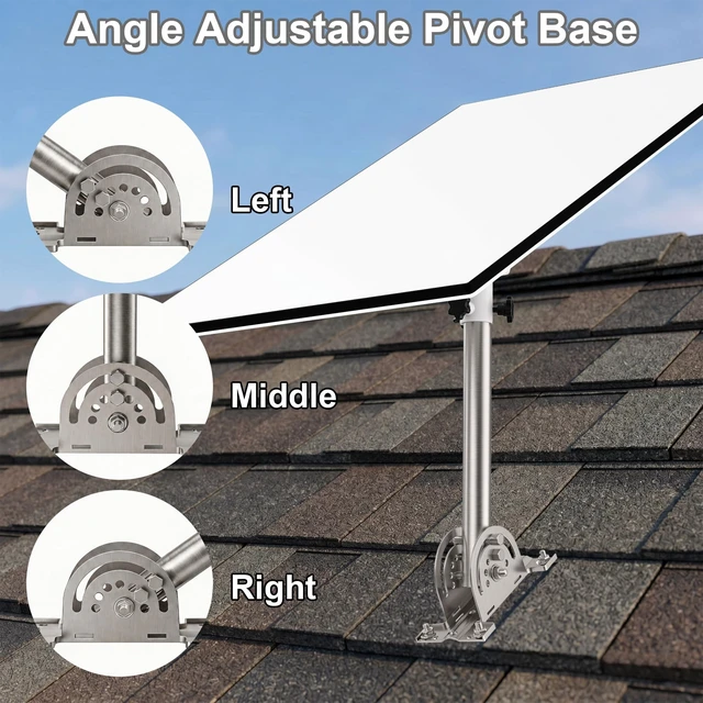 Alt view image 5 of 5 - bluedery Starlink Standard 4 Roof Mount Kit, 160 Tilt, 430 Stainless Steel