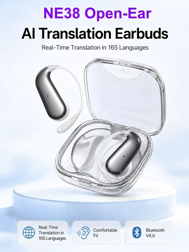 Alt view image 2 of 5 - NE38 AI Translation Earbuds Real Time 165 Languages Translator Headphones