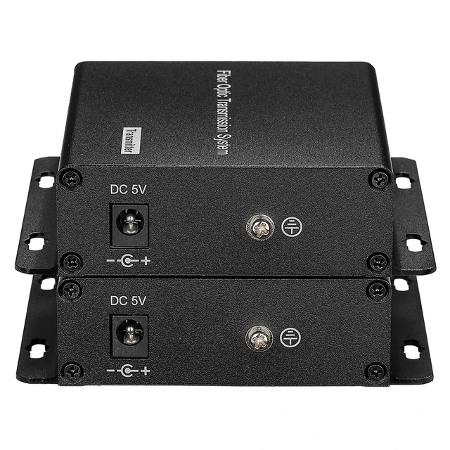 Alt view image 3 of 5 - Hebbeko 4 Port Analog Audio Over Fiber Converter Adapter ST RCA to Fiber Extenders Singlemode Single Fiber up to 20Km Multimode 500m A Pair