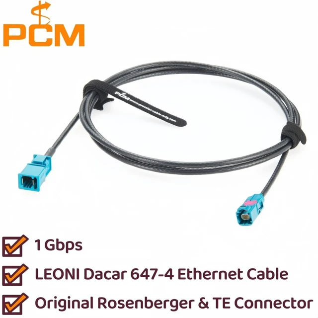 Alt view image 2 of 5 - Rosenberger H-MTD Male E6S10A-1BZZ5-Z to TE MATEnet Male 2302461-9 Automotive Ethernet Cable 1Gbps 100/1000BASE-T1 Shielded Wire Harness for ADAS, Camera, Infotainment(2M/6.6FT)
