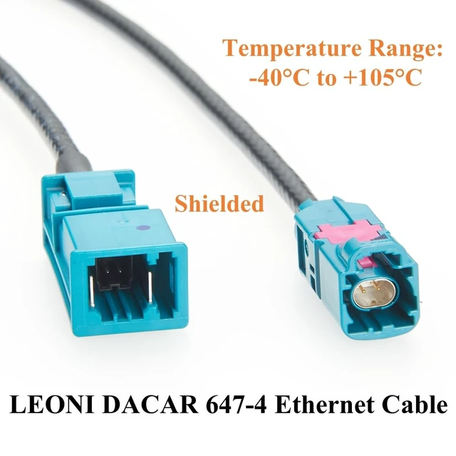 Alt view image 5 of 5 - Rosenberger H-MTD Male E6S10A-1BZZ5-Z to TE MATEnet Male 2302461-9 Automotive Ethernet Cable 1Gbps 100/1000BASE-T1 Shielded Wire Harness for ADAS, Camera, Infotainment(2M/6.6FT)
