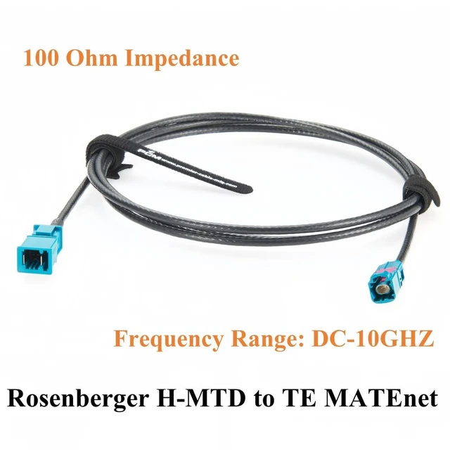 Alt view image 4 of 5 - Rosenberger H-MTD Male E6S10A-1BZZ5-Z to TE MATEnet Male 2302461-9 Automotive Ethernet Cable 1Gbps 100/1000BASE-T1 Shielded Wire Harness for ADAS, Camera, Infotainment(2M/6.6FT)