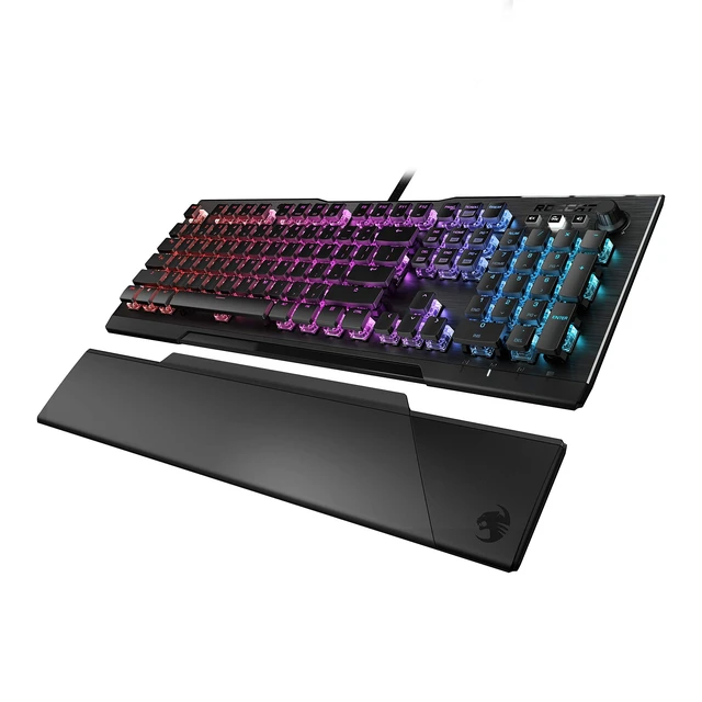 Alt view image 3 of 4 - ROCCAT Vulcan 121 AIMO Linear Mechanical Titan Switch Full-size PC Gaming Keyboard with Per-key AIMO RGB Lighting, Anodized Aluminum Top Plate and Detachable Palm Rest Black