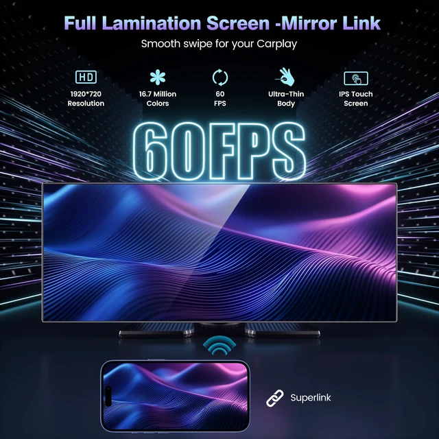 Alt view image 2 of 5 - Gikktdr 11.5" Wireless Carplay Screen, 4K Dash Cam + 1080P Backup Cam