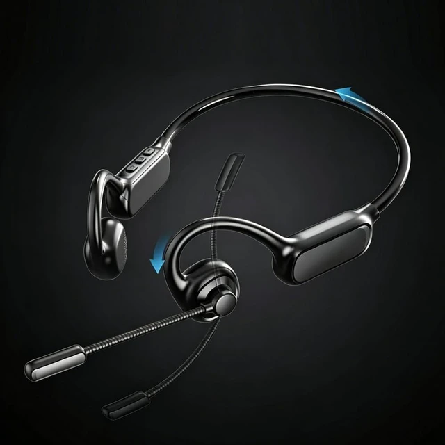Main image of AYI Air Conduction Open Ear Headphones with 270 Rotating External Microphone Bluetooth Headset Smart ENC Call Noise Canceling Dual Device Pairing Ergonomic Fit for Office Driving Sports-Black