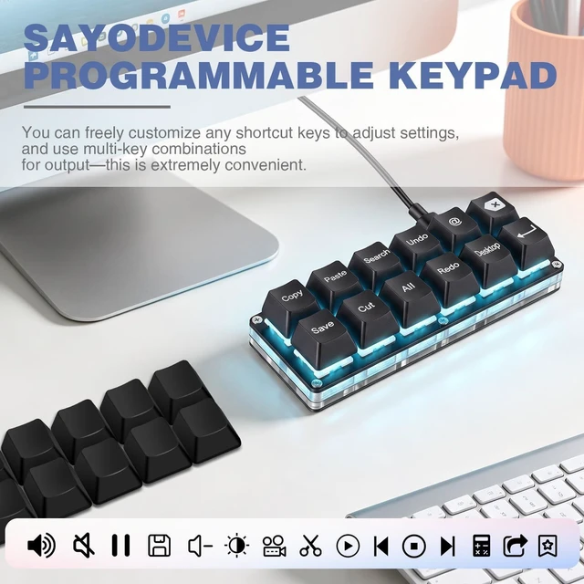 Alt view image 3 of 5 - Mini 12-Key Copy Paste Programmable Keyboard Hotswappable Mechanical Switch