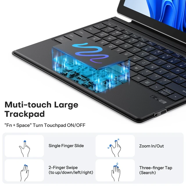 Alt view image 5 of 5 - TECURS Wireless Keyboard for Microsoft Surface Pro 11/10/9/8/X