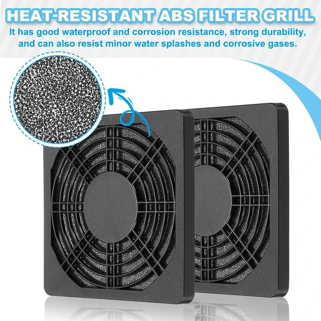 Alt view image 4 of 5 - PATIKIL 110mm Fan Filter Grill, 12 Pcs Plastic Ventilation Dustproof Grill Cover Cooling Ventilator with Screws for Industry Workshop Computer Case Refrigerators Air Conditioning, Black