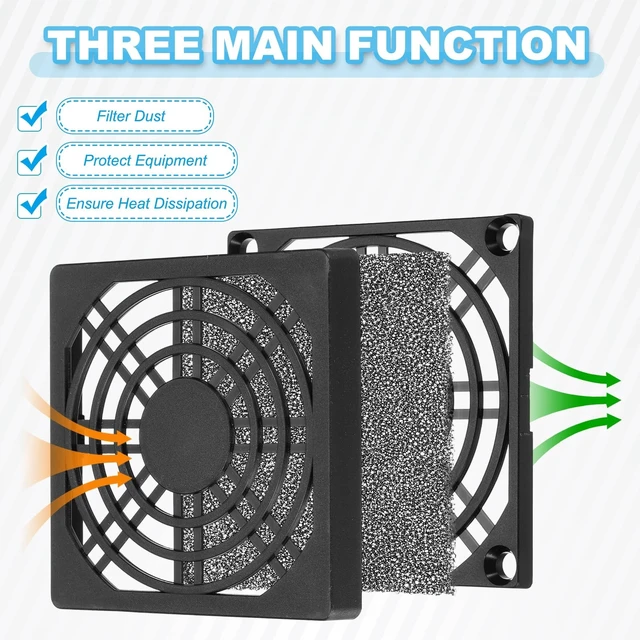 Alt view image 3 of 5 - PATIKIL 110mm Fan Filter Grill, 12 Pcs Plastic Ventilation Dustproof Grill Cover Cooling Ventilator with Screws for Industry Workshop Computer Case Refrigerators Air Conditioning, Black