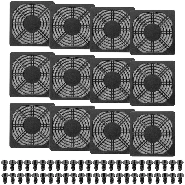 Main image of PATIKIL 110mm Fan Filter Grill, 12 Pcs Plastic Ventilation Dustproof Grill Cover Cooling Ventilator with Screws for Industry Workshop Computer Case Refrigerators Air Conditioning, Black