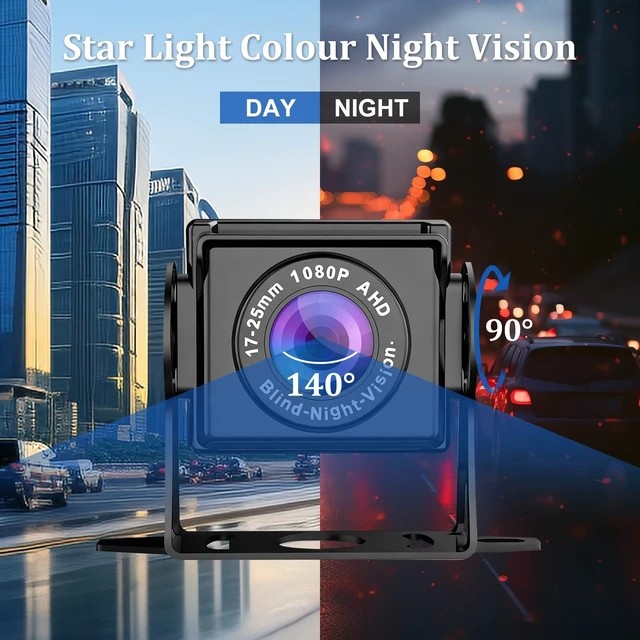 Alt view image 5 of 5 - VEKOOTO Truck Camera System, 4CH Backup Camera with 10.36'' Touch Screen, Waterproof 4 AHD Rear Side View Camera, for Truck/Semi-Trailer/Camper/RV/Bus