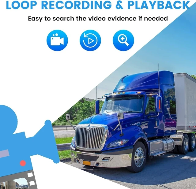 Alt view image 4 of 5 - VEKOOTO Truck Camera System, 4CH Backup Camera with 10.36'' Touch Screen, Waterproof 4 AHD Rear Side View Camera, for Truck/Semi-Trailer/Camper/RV/Bus