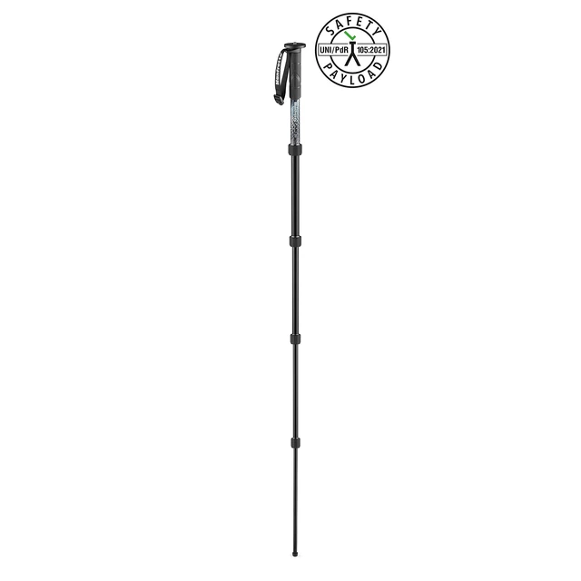 Alt view image 2 of 5 - Manfrotto Element MII MMELMIIA5BK, Lightweight 5-Section Aluminium Travel Camera Monopod, with Wrist Strap, Rubber Grip, Twist Locks, Load up 15kg, for Compact Cameras, Mirrorless, DSLR, Black