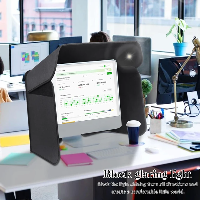 Alt view image 4 of 5 - 21.5 inch Display Monitor Hood Sunshade Desktop Computer Sunshade, Small