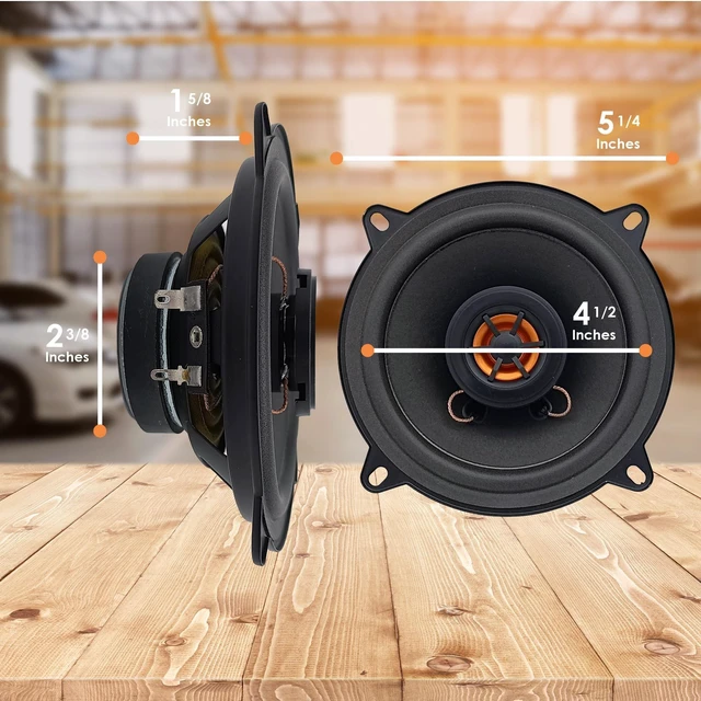 Alt view image 5 of 5 - Audiobank AB502S 5.25 Inch 2-Way Car Audio Coaxial Speakers, 900W Max Power, 4 Ohm, 88dB Sensitivity, Injection Cone Woofer and Balanced Dome Tweeter, 2 Pairs/4 Speakers