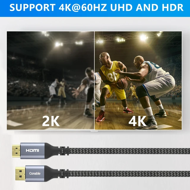 Alt view image 5 of 5 - 4K@60Hz DisplayPort to HDMI Cable 15 FT, Active Uni-Directional, Braided