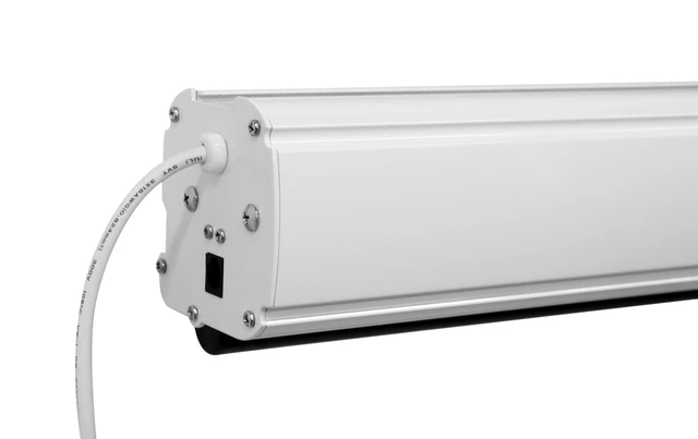 Alt view image 3 of 5 - Tensioned Motorized Electric Drop Down 4K/8K Projection Screen, 133" Diagonal 16:9 Matte White with White Aluminum Case Silver Ticket Products P169133