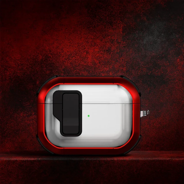 Alt view image 2 of 5 - SaharaCase - AirPods Pro 3 Case - Secure Lock ^^ Venture-X Series - Clear/Red