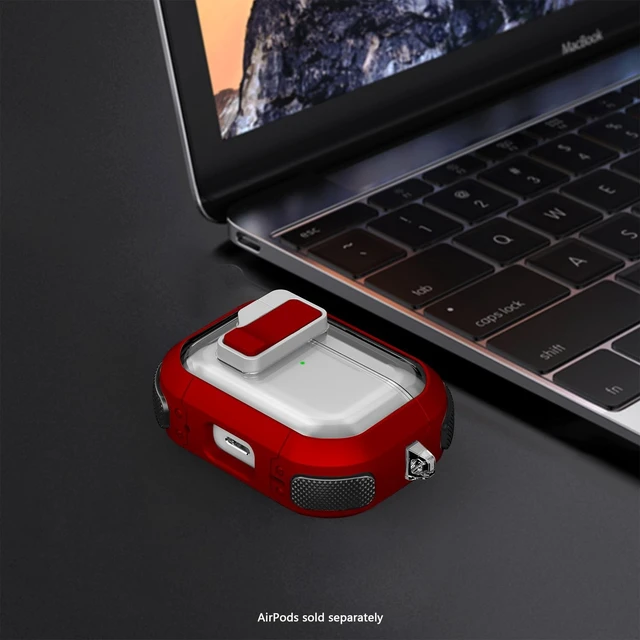 Alt view image 4 of 5 - SaharaCase - AirPods Pro 3 Case - Secure Lock ^^ Venture-X Series - Clear/Red