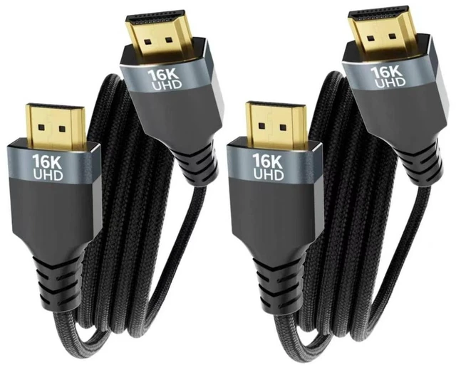 Main image of UPPDEFFST 2PACK 6FT 96Gbps HDMI 2.2 Cable,16K@60Hz/8K@120Hz/4K@240/480Hz Ultra High Speed Braided Gold-Plated Cord, Supports HDR10+,eARC,DTS:X,HDCP 2.2/2.1,Compatible with PS5,Xbox,Gaming PC,Monitor