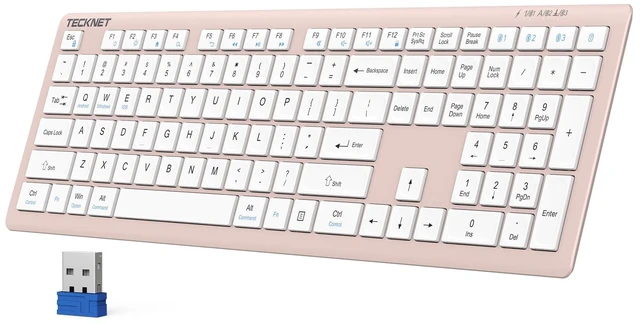 Main image of TECKNET Bluetooth Keyboard Rechargeable 4-Device (2.4G+BT)