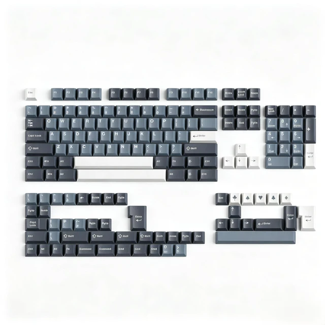 Main image of iRoboosta Double Shot PBT Keycap Set, Minimalist Blue Keycaps, 157 Key Custom Cherry Profile Key Cap for 60% 65% 75% 100% MX Switches Mechanical Keyboard (Apollo)