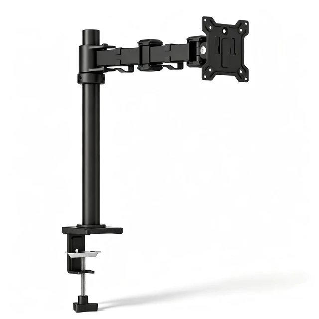 Main image of Pivotix Single Monitor Desk Mount, Adjustable Pole, 17-27 Inch, VESA 75/100