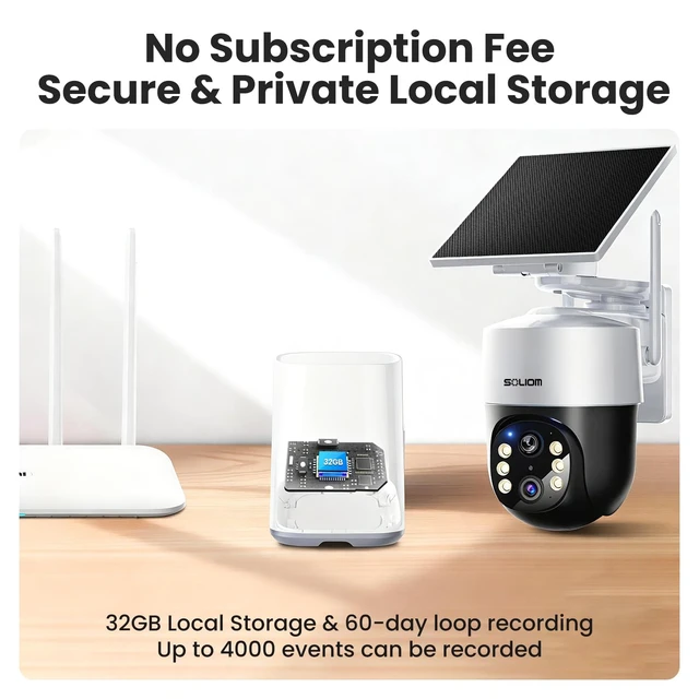 Alt view image 5 of 5 - SOLIOM 4K Solar Security Cameras Wireless Outdoor System, 2-Cam Kit