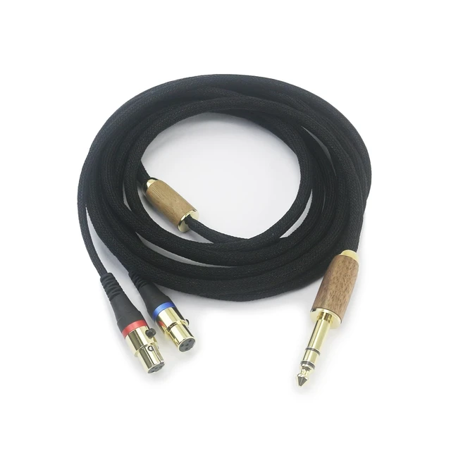 Alt view image 2 of 5 - NewFantasia 6.35mm Audio Cable Replacement Upgrade Cable Compatible with Audeze LCD-2, LCD-4, LCD-3, LCD-X, LCD-XC, MM-500 Headphone 6N OCC Copper Silver Plated Cord Walnut Wood Shell