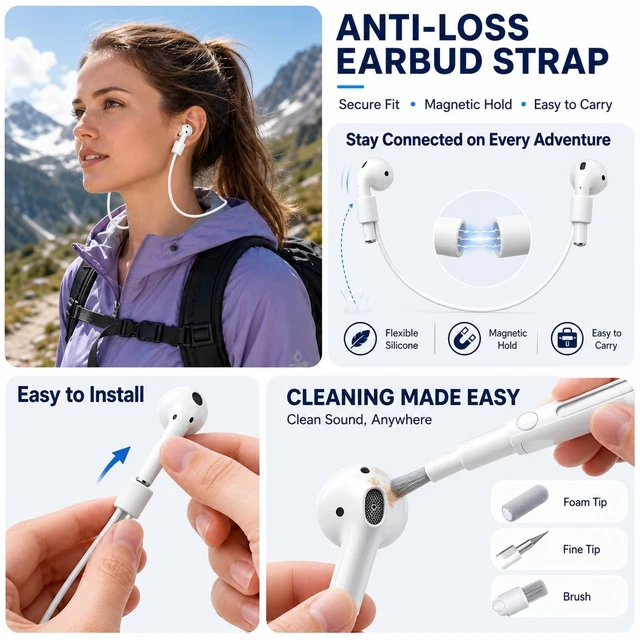 Alt view image 5 of 5 - KASOTT for AirPods Pro 3 Case (2025), MagSafe, Secure Slide Lock, Carabiner