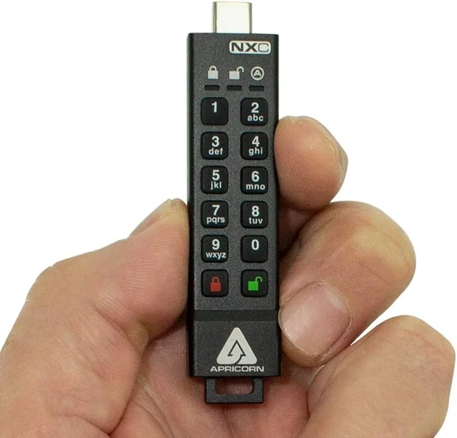 Alt view image 4 of 4 - Apricorn 512GB Aegis Secure Key 3 NXC 256-Bit Hardware-Encrypted USB 3.2 Type C Flash Drive, FIPS 140-2 Level 3 Validated (ASK3-NXC-512GB)