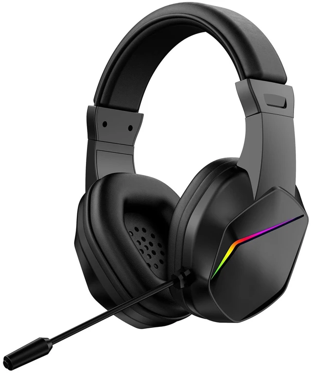 Main image of PUSOKEI Wireless Gaming Headset, Bluetooth Low Latency Gaming Headphones with Microphone, LED Lights, Adjustable Volume, 40mm Drivers, Over Ear Headset for Esports, PC (Black+Wireless BT