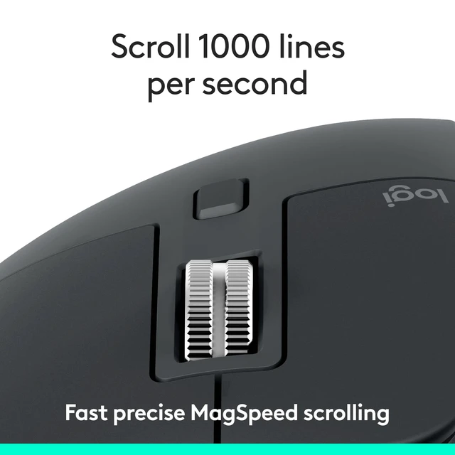 Alt view image 3 of 5 - Logitech MX Master 3S Wireless Mouse, Bluetooth, 8K DPI, Quiet Clicks, Fast Scrolling, Graphite