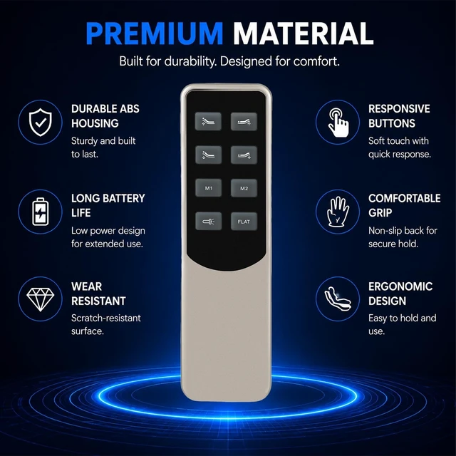 Alt view image 5 of 5 - 8 Button Replacement Remote Control for Mattress Firm Adjustable Bed 300 Enso