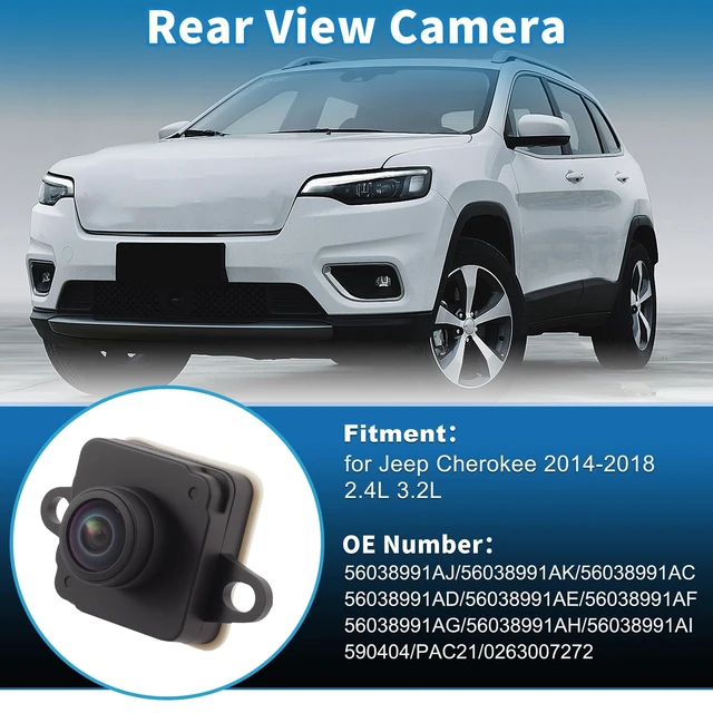 Alt view image 2 of 5 - A ABSOPRO 56038991AJ Rear View Camera for Jeep Cherokee 2014-2018 2.4L 3.2L