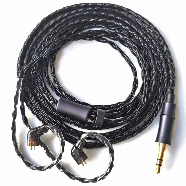Main image of FAAEAL IEM in Ear Monitor Cable,16 Core Silver Plated Earphone Upgraded Cords,QDC C-Pin Extended-Length Replacement Cable Compatible with KZ ZS10 ZSN for Musician Audiophile 6ft Recessed 2pin 3.5mm