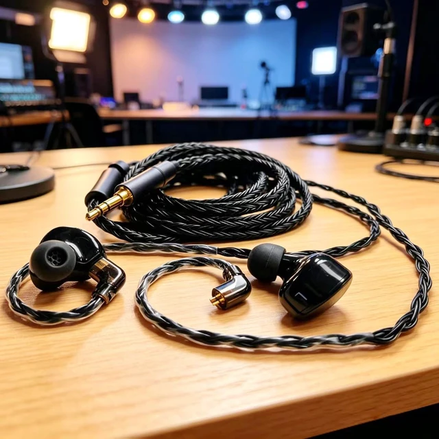 Alt view image 3 of 5 - FAAEAL IEM in Ear Monitor Cable,16 Core Silver Plated Earphone Upgraded Cords,QDC C-Pin Extended-Length Replacement Cable Compatible with KZ ZS10 ZSN for Musician Audiophile 6ft Recessed 2pin 3.5mm
