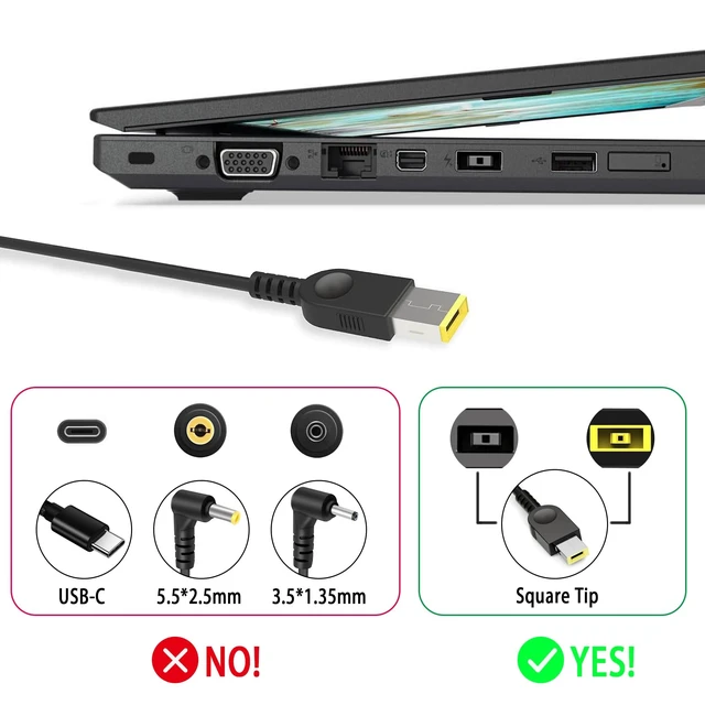 Alt view image 2 of 5 - Newest Slim 20V 6.75A 135W AC Adapter Compatible with Thinkpad X1 P1 P15v T15p ThinkPad T440P T470p T540p Ideapad 3 700 L340 Legion Y50 Y520 Y530 Y7000P ADL135NDC3A ADL135NDC2A 135W Charger