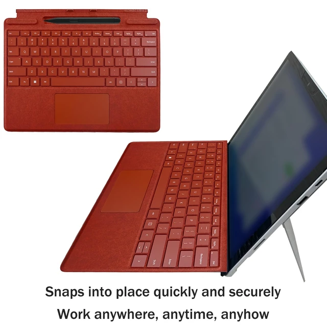 Alt view image 5 of 5 - Pro 11 Signature Keyboard with Slim Pen 2 Compatible with Microsoft Surface Pro 11/10/9/8,Pro 10 Magnetic Signature Keyboard for Microsoft Surface Pro 11/10/9/8/X with Slim Pen 2(Poppy