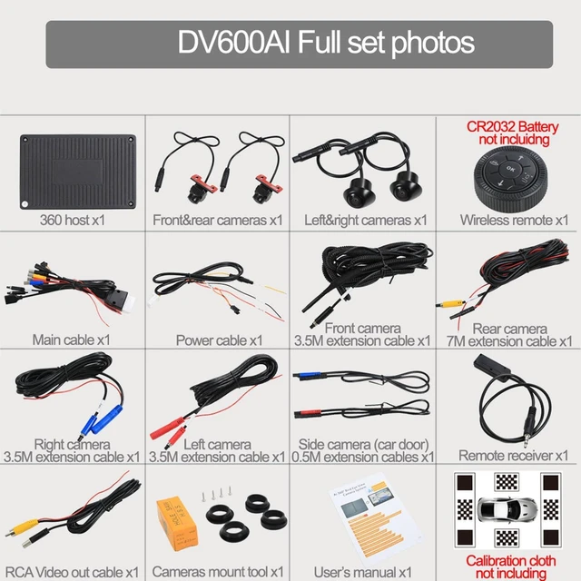 Alt view image 3 of 5 - 360 Panoramic Bird View Car System, All Round Rear Camera with AI Warning, Universal for Cars, SUV, Truck, Parking Safety Assistance