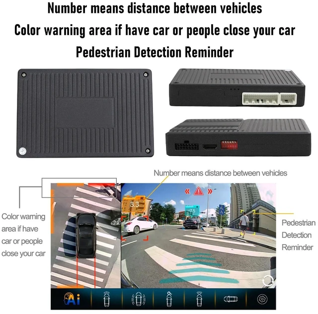 Alt view image 4 of 5 - 360 Panoramic Bird View Car System, All Round Rear Camera with AI Warning, Universal for Cars, SUV, Truck, Parking Safety Assistance