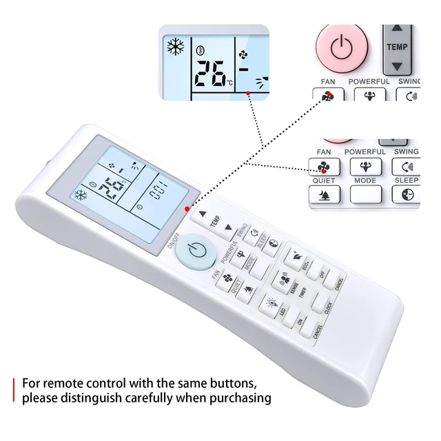 Alt view image 4 of 5 - SJUIF Replacement Remote for DAIKIN Air Conditionerl 2531835 2543304