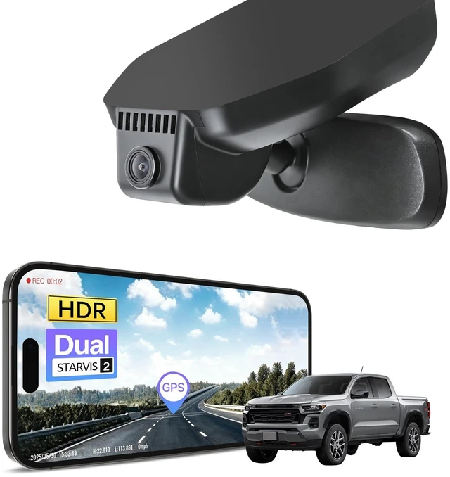 Main image of mangoal STARVIS 2 Front 4K HDR Dash Cam IMX678, Custom Fit for GMC Canyon 2023-2026 WD Elevation AT4 Denali(Model B), 5GHz WiFi, GPS, 64GB Card