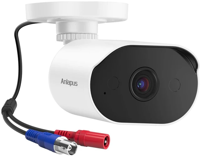 Main image of Anlapus 5MP Wired Security Camera with Audio Monitoring, Night Vision, IP66 Weatherproof, 3K CCTV Bullet Add-on Camera Outdoor Indoor for 5MP, 4K Anlapus Home Surveillance Analog DVR System