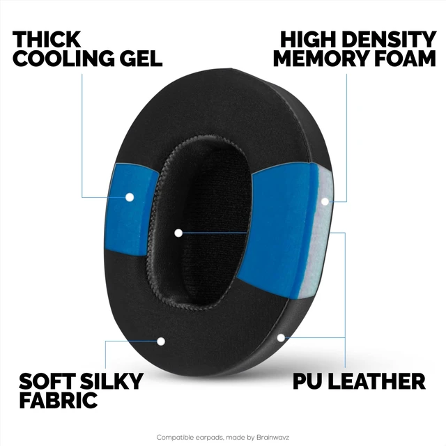 Alt view image 3 of 5 - Hybrid Earpads for Skullcandy Crusher Wireless, Hesh 3/ANC/EVO, Venue ANC & More. Cooling Gel Gaming Cushions with Super Soft Fabric & Thick Memory Foam - By Brainwavz