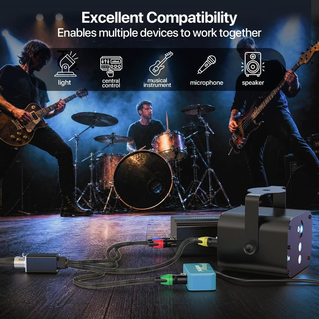 Alt view image 2 of 5 - 4-Channel XLR Audio Snake, XLR to RJ45 EtherCON Extender Over Ethernet, 3-Pin DMX/AES-EBU Stage & Lighting Snake (1 Pair) - 1.64ft /0.5M CAT6 A Shielded, for Live Sound, Lighting & Recording Studio-A
